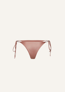 String tie swim bottom in metallic blush