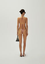 Load image into Gallery viewer, String tie swim bottom in metallic blush
