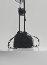 Load and play video in Gallery viewer, Magda bag muslin strap in black satin
