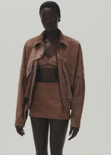 Load and play video in Gallery viewer, Vintage bomber jacket in brown suede
