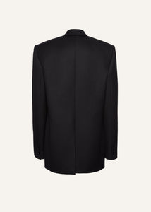 Classic oversized wool blazer in black