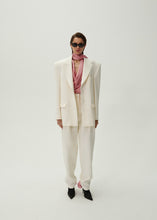Load image into Gallery viewer, Classic oversized wool blazer in cream
