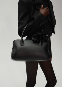 Brigitte bag in black leather and silver