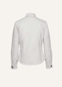 70's denim button down shirt in white sand