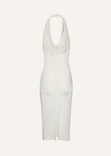 Load image into Gallery viewer, Cowl neck halter midi dress in cream
