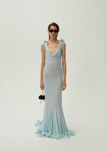 Load image into Gallery viewer, Cowl neck maxi dress in blue
