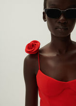 Load image into Gallery viewer, Bustier midi dress in red
