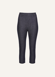 Capri slim wool pants in navy