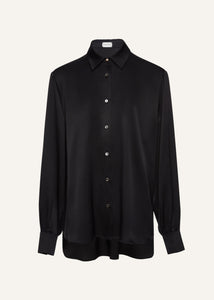 Classic silk shirt in black