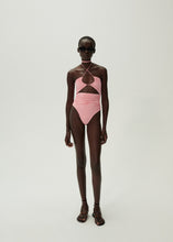 Load image into Gallery viewer, Criss cross halter swimsuit in pink
