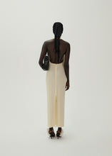 Load image into Gallery viewer, Cowl neck halter midi dress in pale yellow
