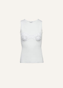 Crochet bra tank top in white